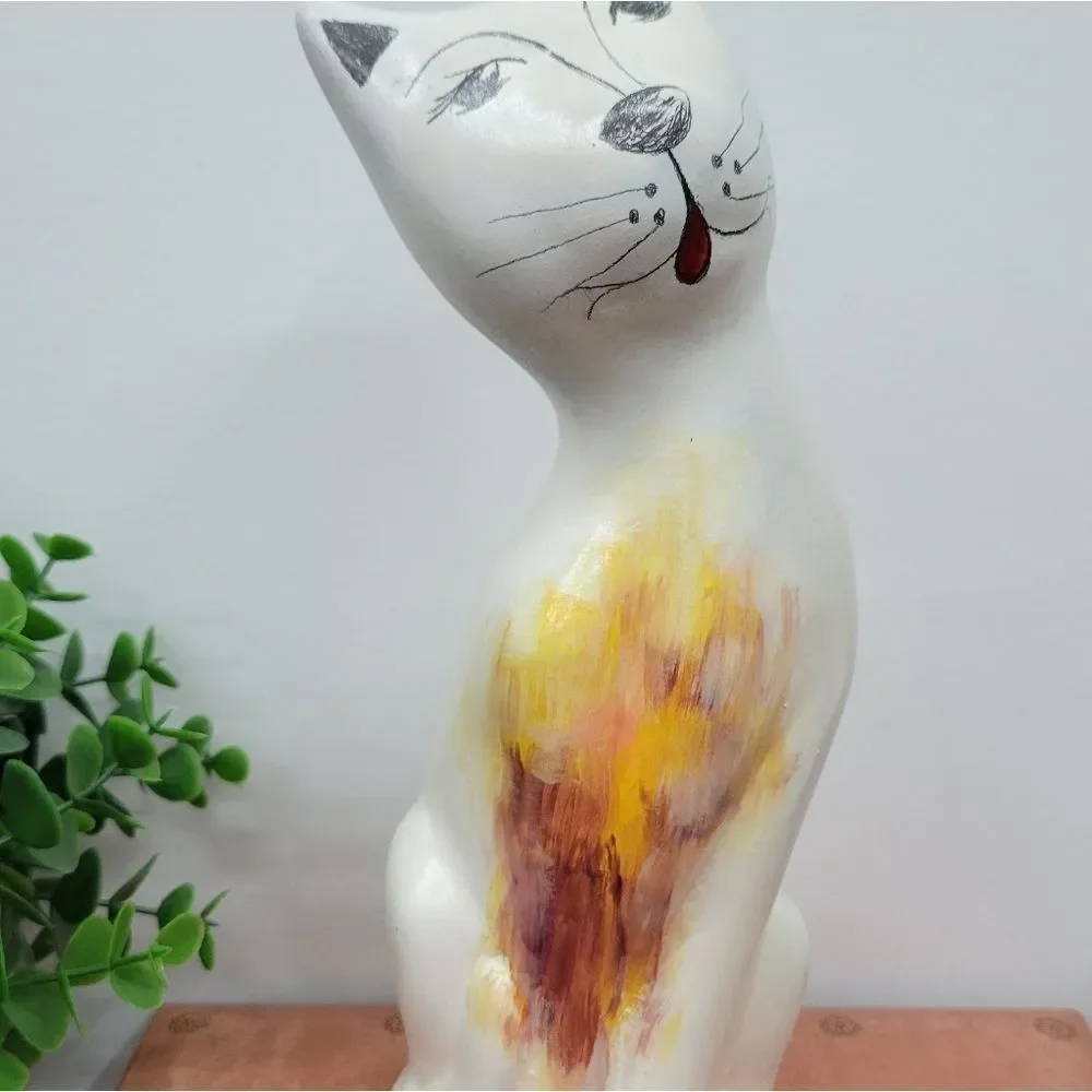 Long Neck Vintage Whimsical Cat Statue Figurine